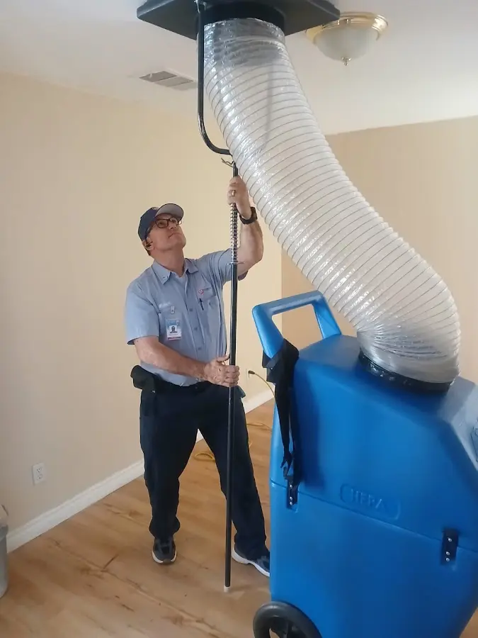 Mini Split Installation technician using HEPA equipment in Centerville